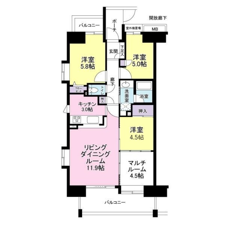 間取り 図面では分かりにくい広さ感。大きな家具の配置など、現地で体験してみて下さい。