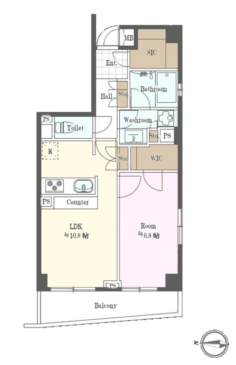 その他 1LDK、専有面積48.05m2、バルコニー面積7.01m2