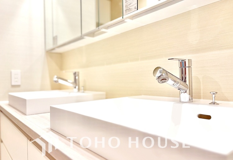 洗面 ここに集まる家族の会話と笑顔が絶え間なく続く幸せな空間。