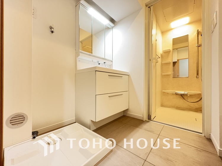 洗面 清潔感のある洗面室