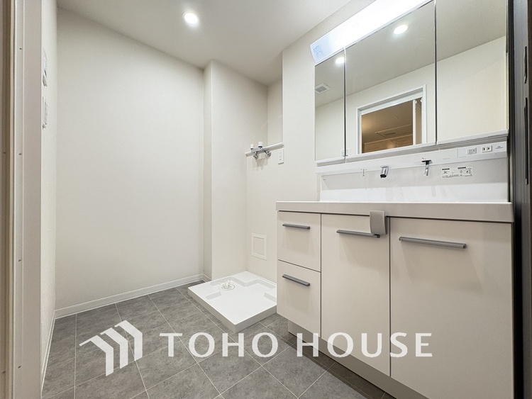 洗面 清潔感のある洗面室