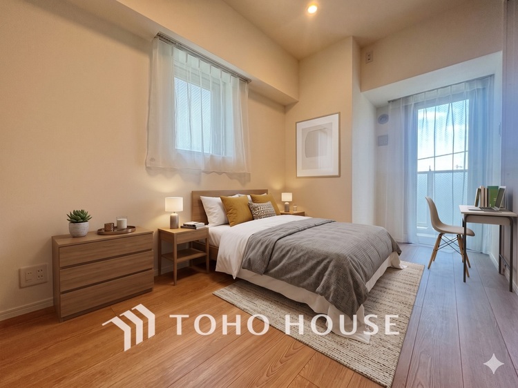 内装 ＊配置してある家具や小物はCGによるイメージ画像です。感性を育むプライベートルームはシンプルでスマートな空間。好みの空間で読書をしたり、音楽を聞いたりと一人の時間も充実したものにできます。