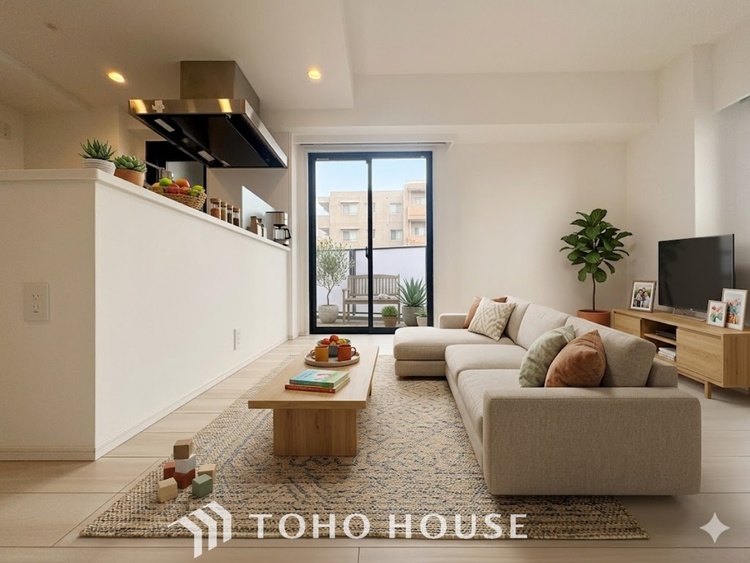 内装 ＊配置してある家具や小物はCGによるイメージ画像です。【LIVING】◆Sunshine◆光が燦々と入り、いるだけで気持ちいい。「開放的でゆとりあるお部屋です。