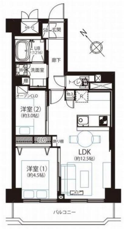 間取り 間取図　２ＬＤＫ
