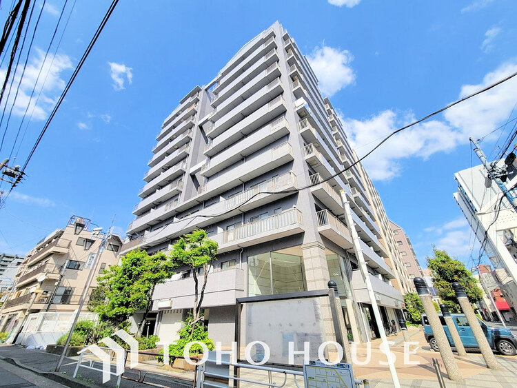 外観 〜「新丸子」駅徒歩3分の好立地〜南向きのため陽当たり良好〜オートロック付きで安心のセキュリティ〜