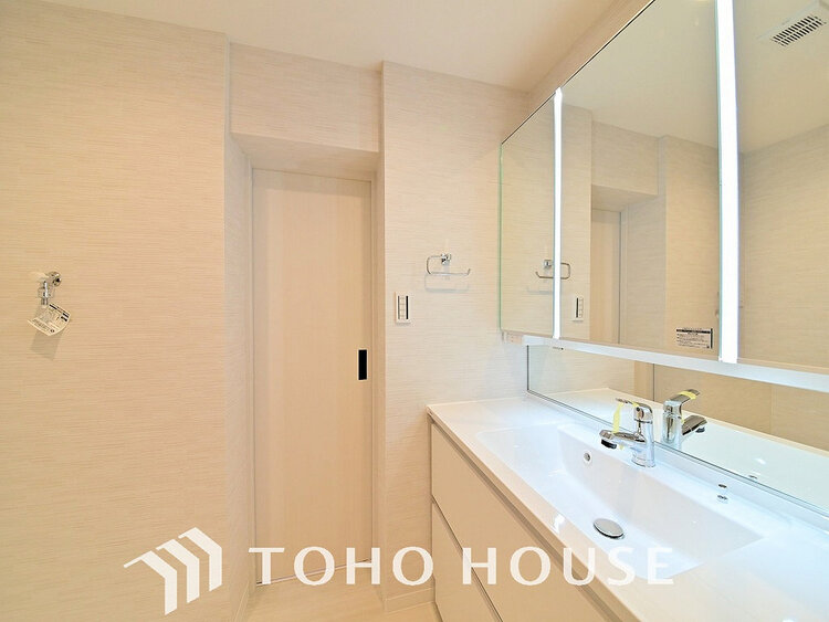 洗面 清潔感のある脱衣場