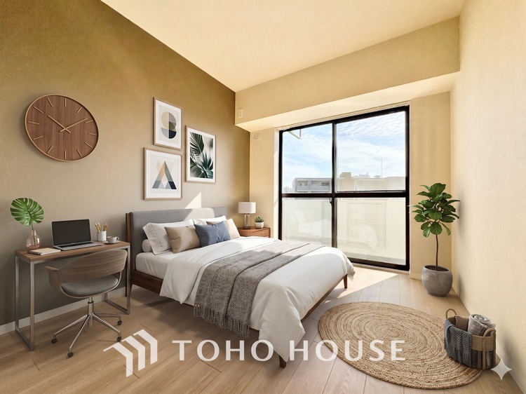 内装 ＊配置してある家具や小物はCGによるイメージ画像です。寝室は一日の疲れを癒す大切な空間。快適で落ち着けるおすすめの間取りです。