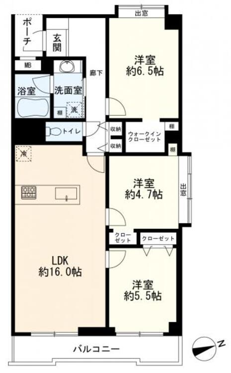 間取り 3LDK＋WIC