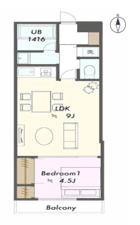 その他 1LDK、専有面積35.18m2、バルコニー面積2.73m2
