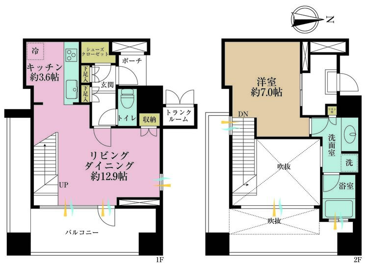 その他 1LDK、専有面積62.44m2、バルコニー面積5.56m2
