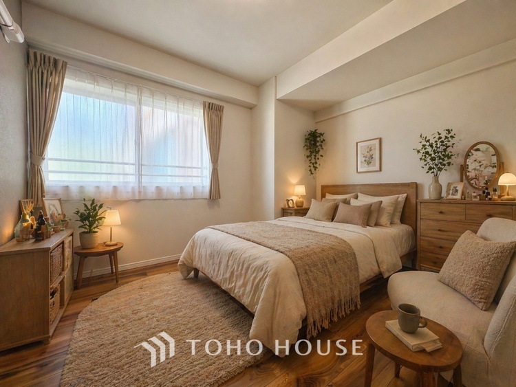 内装 ※生成AIによるイメージです。家具・小物は販売価格に含まれません。感性を育むプライベートルームはシンプルでスマートな空間。好みの空間で読書をしたり、音楽を聞いたりと一人の時間も充実したものにできます