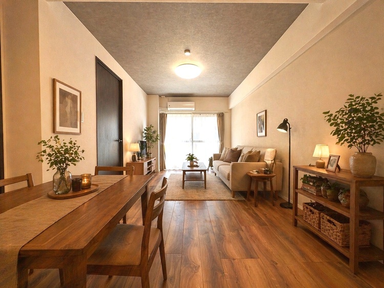 内装 ※生成AIによるイメージです。家具・小物は販売価格に含まれません。忙しい朝でも、しっかり家族が揃って食事をして頂けるゆとりある大きさのダイニングスペース。