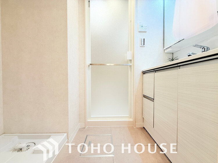 洗面 清潔感のある脱衣場