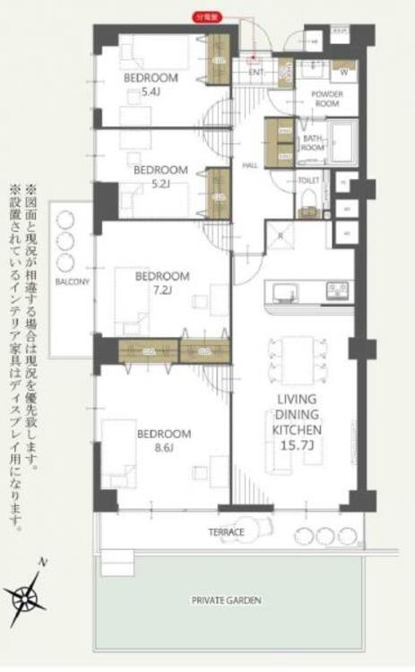 間取り 下階への生活音を気にしなくて大丈夫！専用庭付き