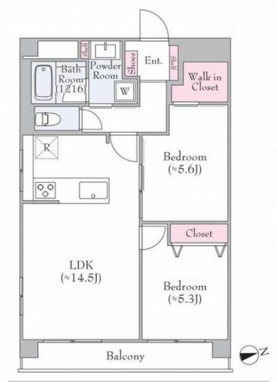 間取り 間取り（２ＬＤＫ＋ＷＩＣ）