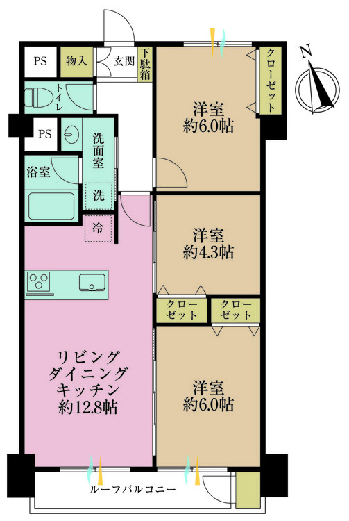 その他 3LDK、専有面積63.26m2