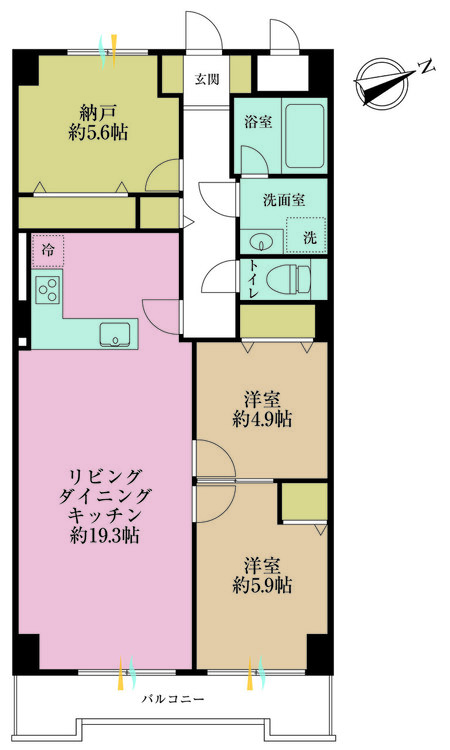 その他 2LDK+S（納戸）、専有面積78.75m2、バルコニー面積7.02m2