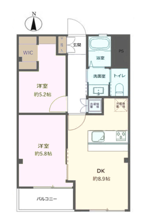 その他 2DK、専有面積50.22m2