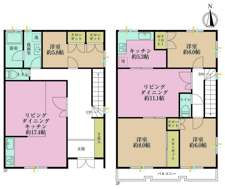 その他 4LDKK、土地面積108.61m2、建物面積135.27m2