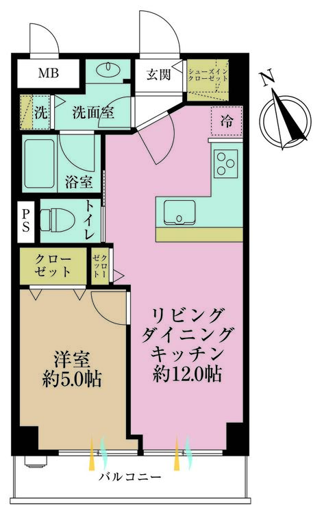 その他 1LDK、専有面積41.16m2、バルコニー面積5.04m2