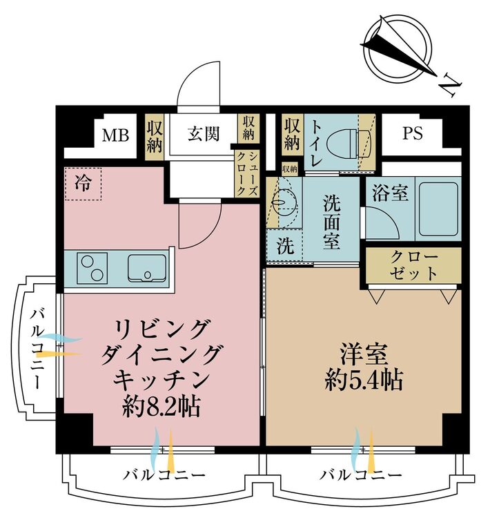 その他 1LDK、専有面積33.92m2、バルコニー面積8.09m2