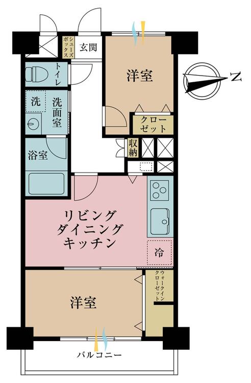 その他 2LDK、専有面積49.87m2、バルコニー面積5.7m2