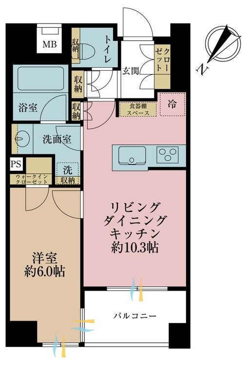 その他 1LDK、専有面積40.54m2、バルコニー面積4.78m2