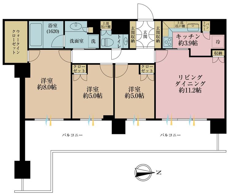 その他 3LDK、専有面積81.15m2、バルコニー面積27.22m2