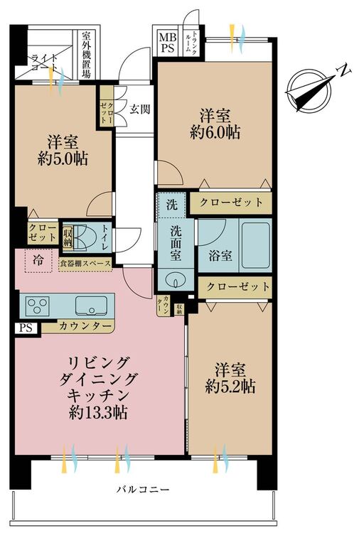 その他 3LDK、専有面積68.54m2、バルコニー面積11.3m2