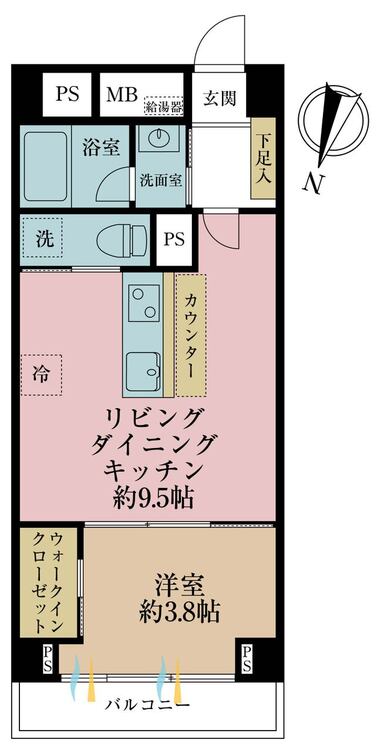 その他 1LDK、専有面積35.17m2、バルコニー面積1.7m2