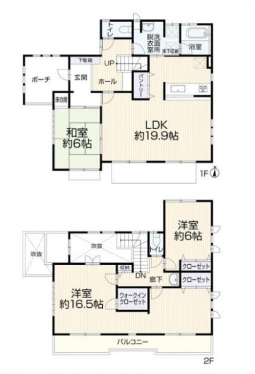 間取り 玄関口には吹き抜けもあり明るく開放的な感じのお家です