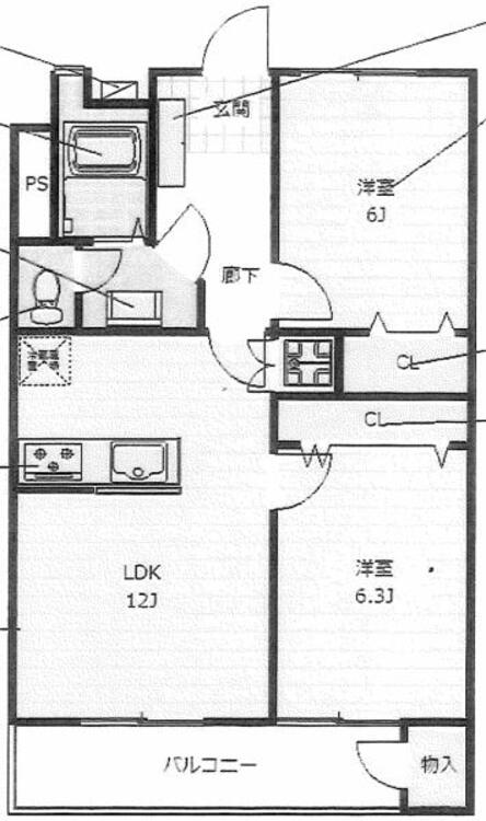 間取り 間取図　２ＬＤＫ