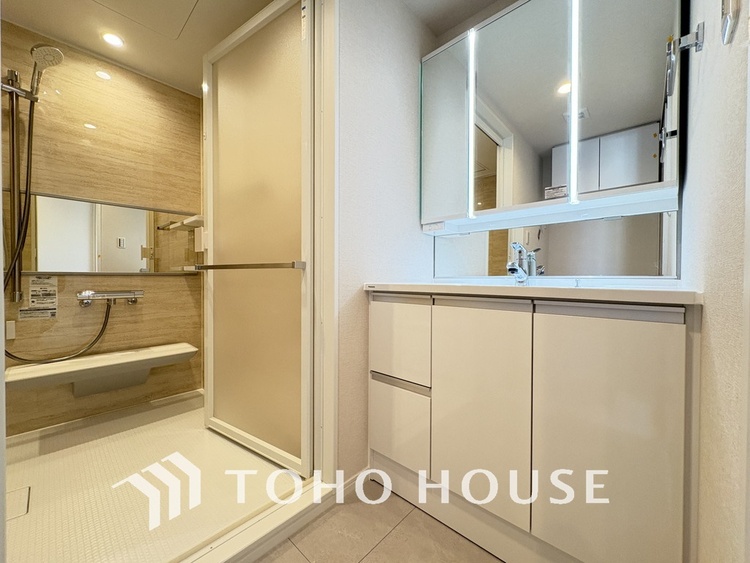 洗面 清潔感のある洗面室