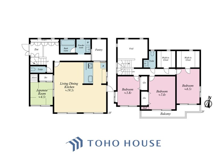 間取り テーマの統一されたこの住まいはすべてがお気に入りの空間となるでしょう。。