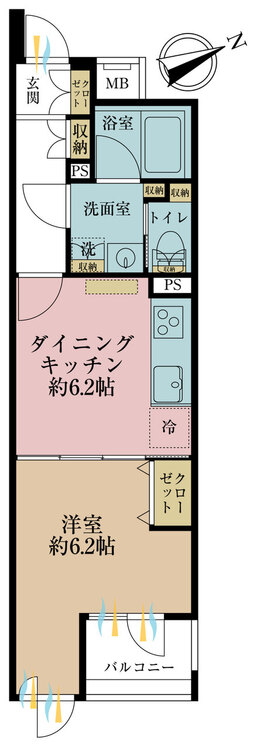 その他 1DK、専有面積34.32m2、バルコニー面積3m2