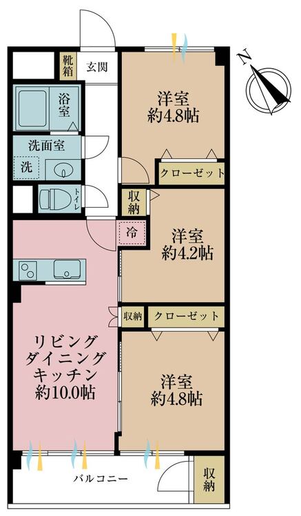 その他 3LDK、専有面積59.4m2、バルコニー面積6.75m2