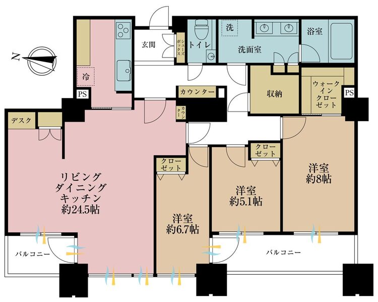 その他 3LDK、専有面積109.63m2、バルコニー面積12.52m2