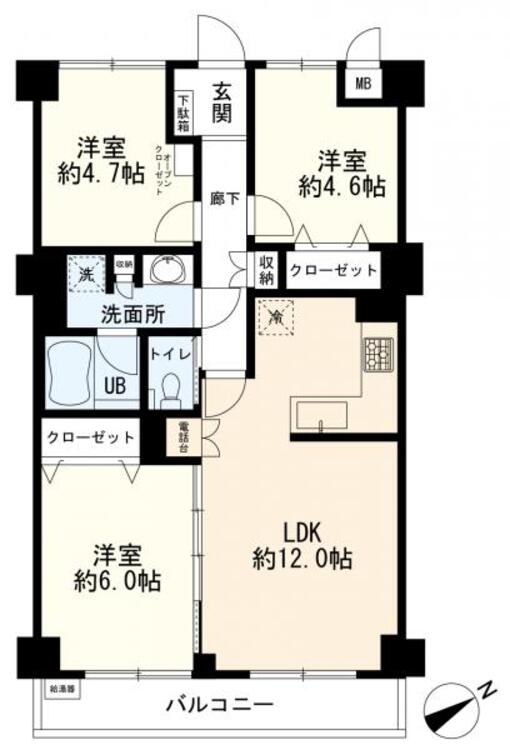 間取り 間取り（３ＬＤＫ＋バルコニー）