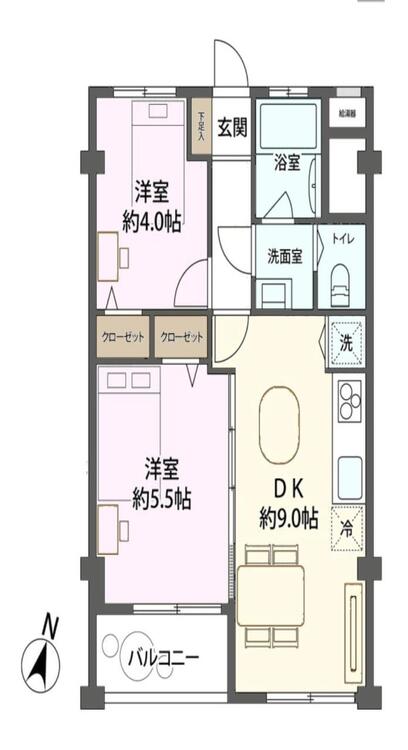 その他 2DK、専有面積42.91?、バルコニー面積2.45?