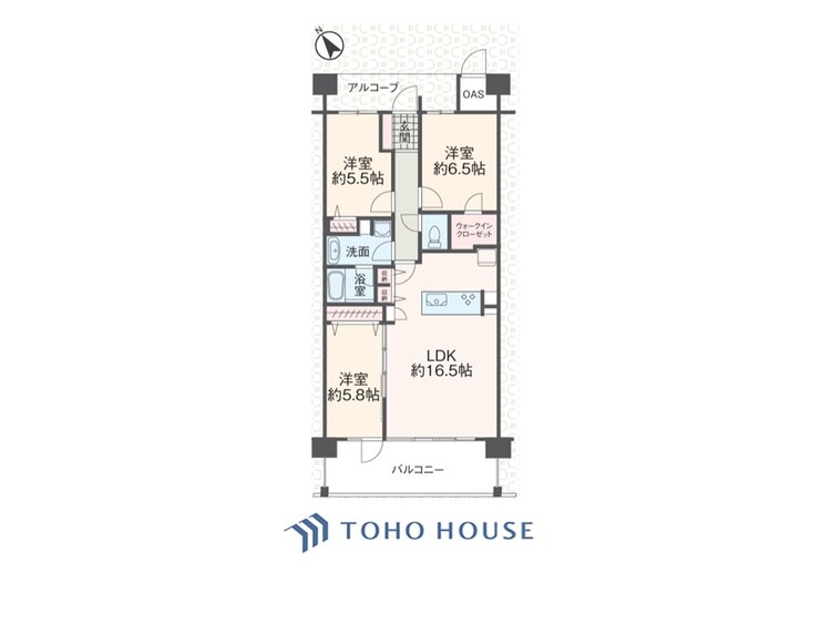 間取り ◆居心地のいい暮らし◆には欠かせない眩い採光。ゆったりとした幅の窓からこの空間に降り注ぐ採光が絶えない。明るいリビングこそ居心地のいい暮らしが待っているのだと思う。