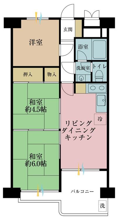 その他 3LDK、専有面積54.35m2、バルコニー面積6.56m2