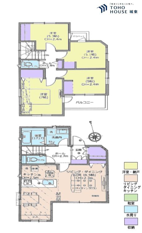 間取り ４ＬＤＫ、土地面積８０平米、建物面積９１．８１平米