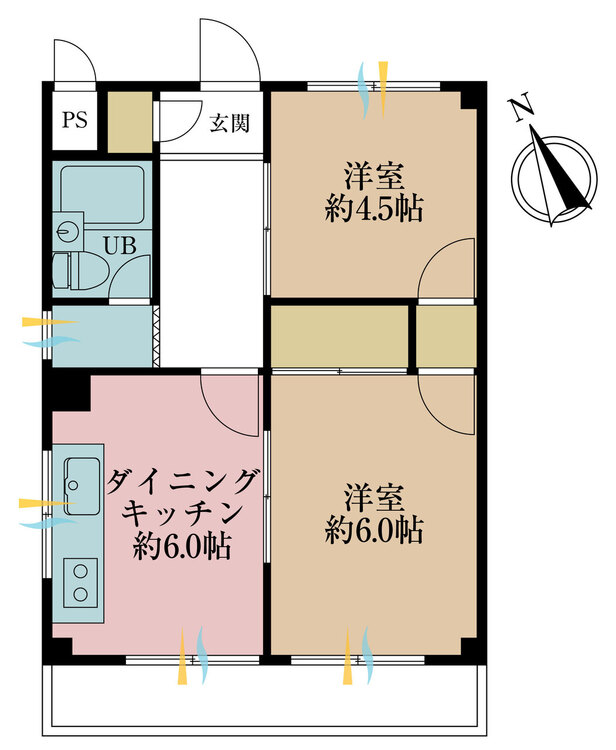 その他 2DK、専有面積36.44m2