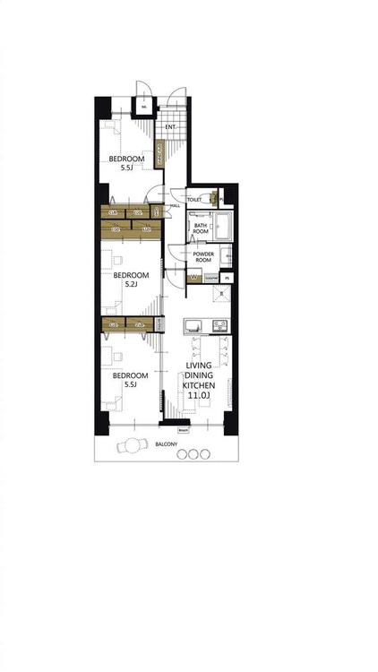 その他 3LDK、専有面積69.5m2、バルコニー面積8.7m2