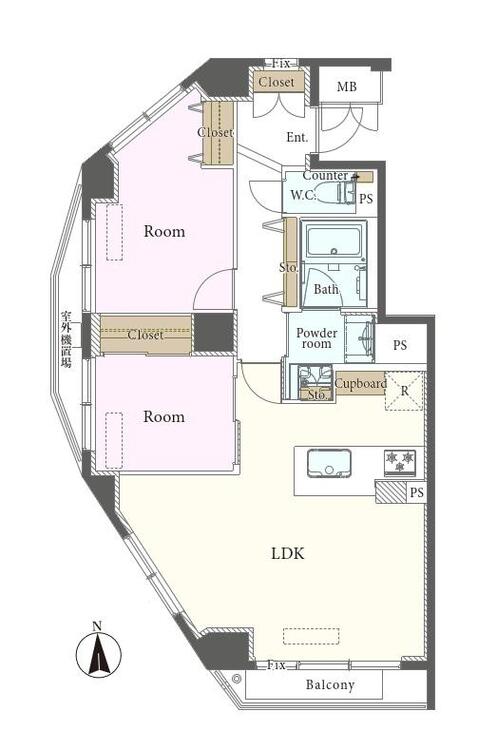 その他 2LDK、専有面積60.39?、バルコニー面積2.82?