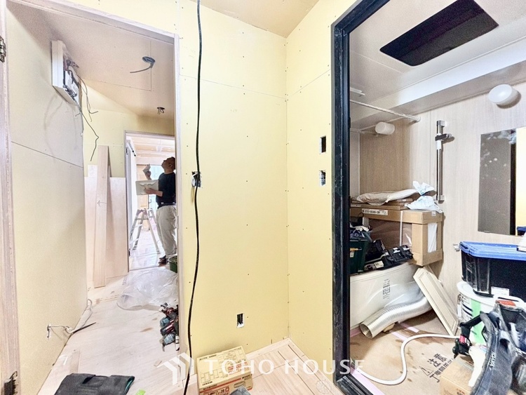 洗面 ◆洗面◆清潔感のある水回り。白で統一されたスタイリッシュな空間。毎日使う場所だから究極にシンプルにこだわりました。