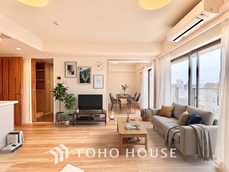 内装 ここにはみんなが集い、食事と楽しい会話が始まる。話に夢中になりすぎて、ついつい時を忘れ夜半過ぎになってしまう。そんな束の間の幸せ。※生成AIによるイメージです。家具・小物は販売価格に含まれません。