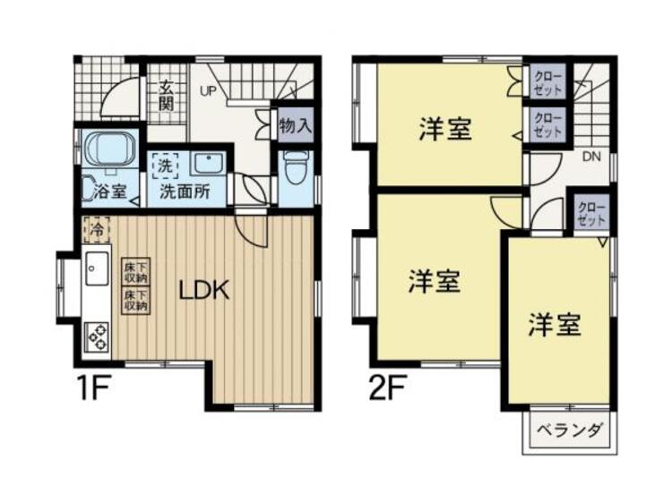 間取り 全室二面採光に付、陽当たりと風通しのよい住まい