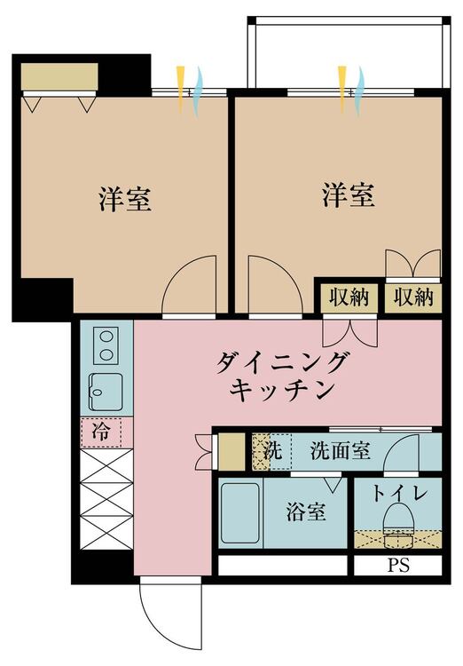 その他 2LDK、専有面積39.68m2