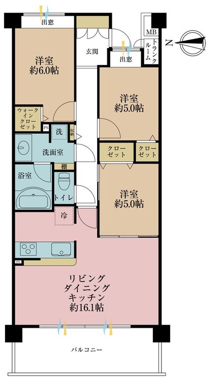 その他 3LDK、専有面積73.35m2、バルコニー面積12.2m2